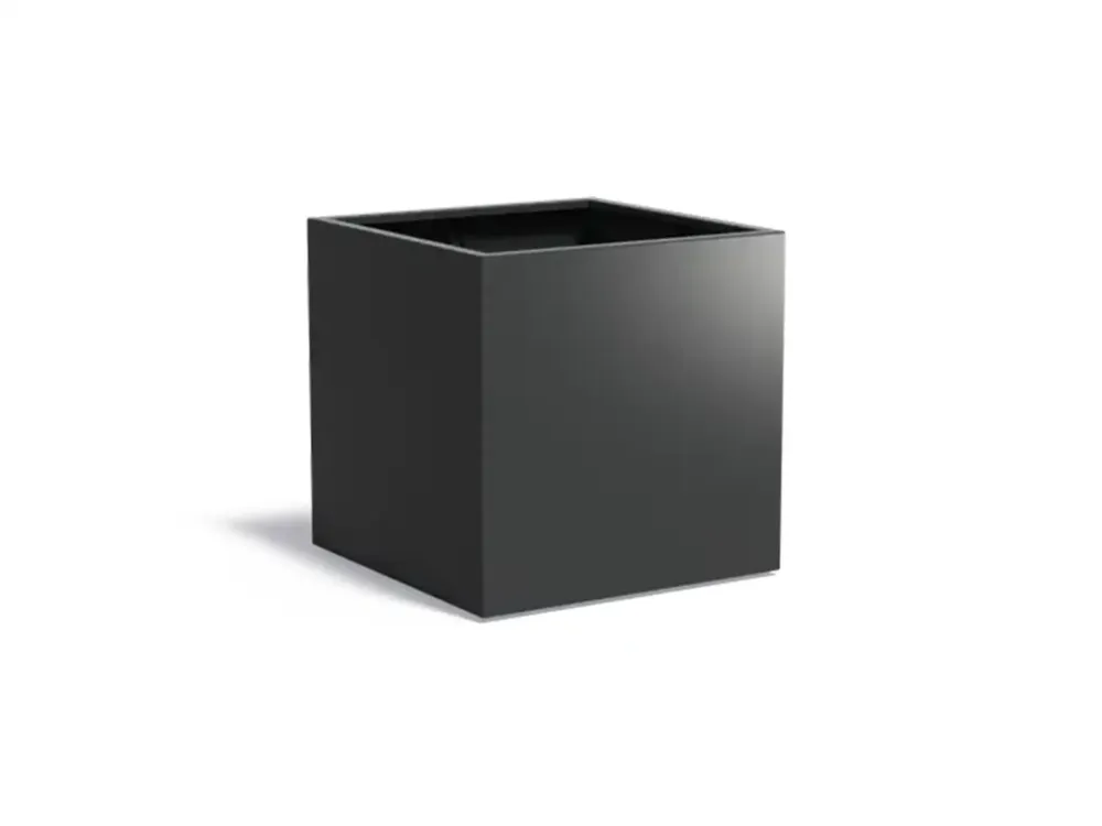 Koopje Adezz Carrez Aluminium Plantenbak Vierkant 100 x 100 x 100 cm Zwartgrijs