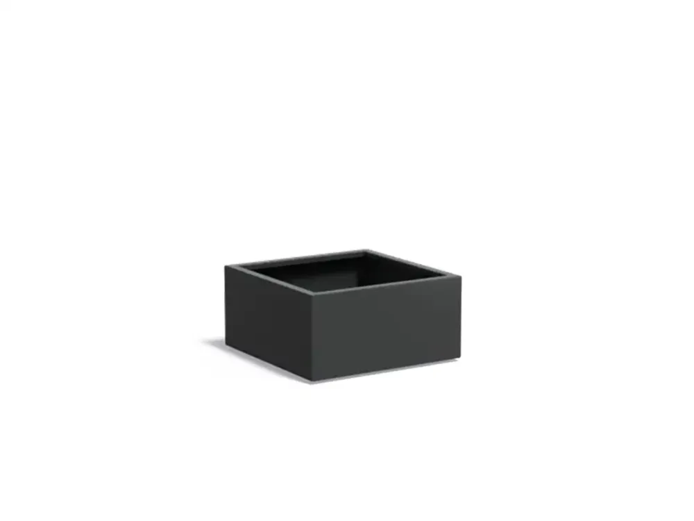 Adezz Carrez Aluminium Plantenbak Vierkant 80 x 80 x 40 cm Zwartgrijs Korting
