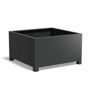 Nu Kopen Adezz Carrez Aluminium Plantenbak met Poten Vierkant 140 x 140 x 80 cm Zwartgrijs