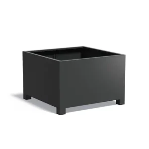 Direct Verzonden Adezz Carrez Aluminium Plantenbak met Poten Vierkant 120 x 120 x 80 cm Zwartgrijs