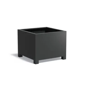 Adezz Carrez Aluminium Plantenbak met Poten Vierkant 100 x 100 x 80 cm Zwartgrijs Superprijs