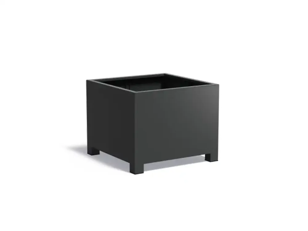 Adezz Carrez Aluminium Plantenbak met Poten Vierkant 100 x 100 x 80 cm Zwartgrijs Superprijs