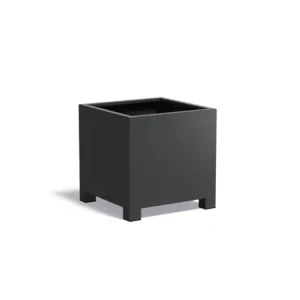 Lage Prijs Adezz Carrez Aluminium Plantenbak met Poten Vierkant 80 x 80 x 80 cm Zwartgrijs