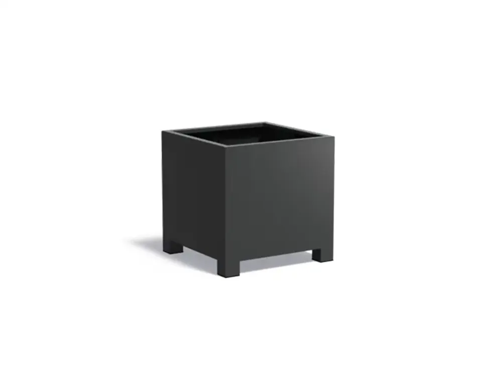 Lage Prijs Adezz Carrez Aluminium Plantenbak met Poten Vierkant 80 x 80 x 80 cm Zwartgrijs