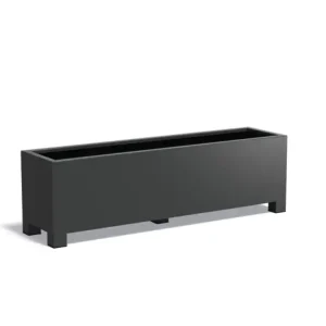 Adezz Carrez Aluminium Plantenbak met Poten Rechthoek 200 x 50 x 60 cm Zwartgrijs Veilige Betaling