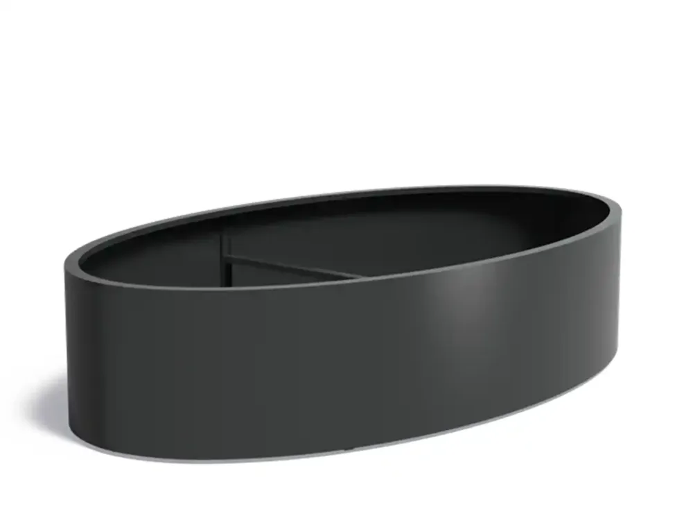 Seizoensaanbieding Adezz Ellipse Aluminium Plantenbak Ovaal 280 x 160 x 60 cm Zwartgrijs