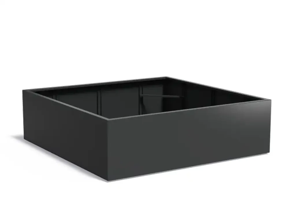 Rechtstreeks Van De Fabrikant Adezz Carrez Aluminium Plantenbak Vierkant 200 x 200 x 60 cm Zwartgrijs