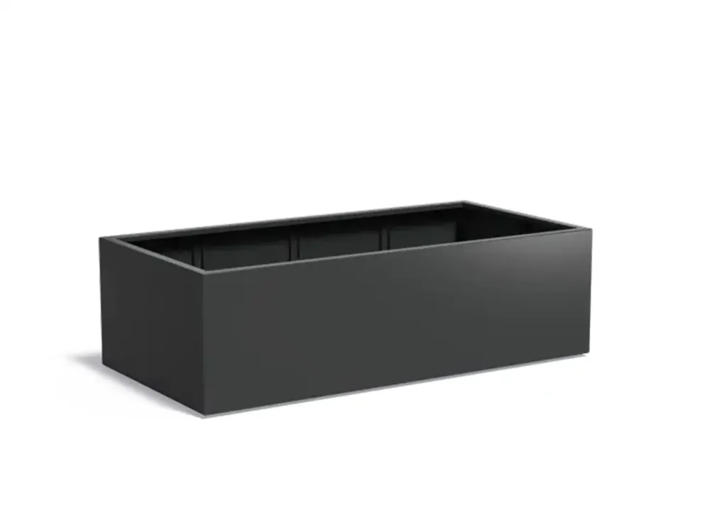 Adezz Carrez Aluminium Plantenbak Rechthoek 200 x 100 x 60 cm Zwartgrijs Goedkoop