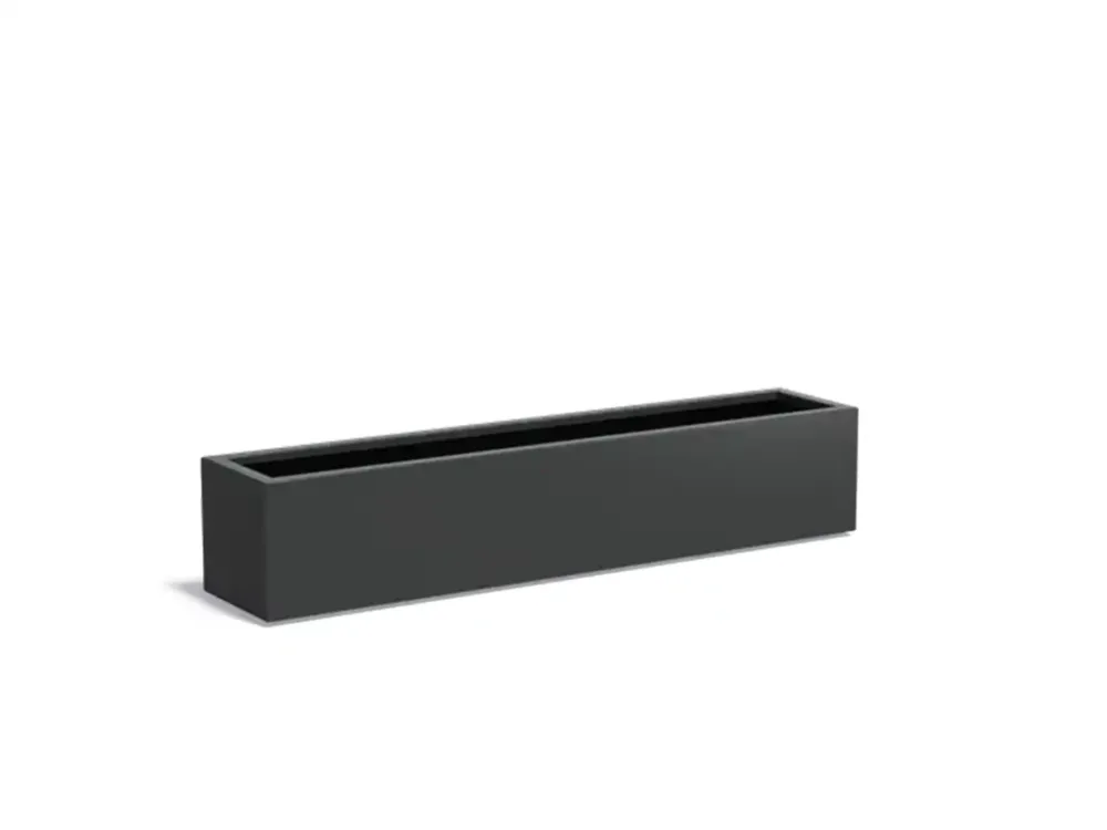 Rechtstreeks Van De Fabrikant Adezz Carrez Aluminium Plantenbak Rechthoek 200 x 40 x 40 cm Zwartgrijs