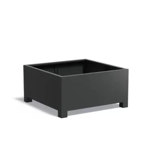 Adezz Carrez Aluminium Plantenbak met Poten Vierkant 120 x 120 x 60 cm Zwartgrijs Nieuw