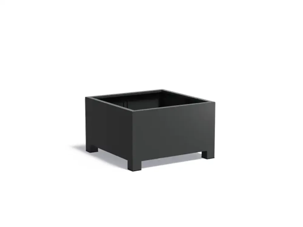 Adezz Carrez Aluminium Plantenbak met Poten Vierkant 100 x 100 x 60 cm Zwartgrijs Shop Nu