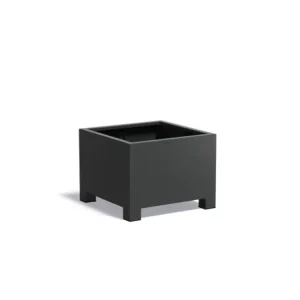 Adezz Carrez Aluminium Plantenbak met Poten Vierkant 80 x 80 x 60 cm Zwartgrijs Meest Verkocht