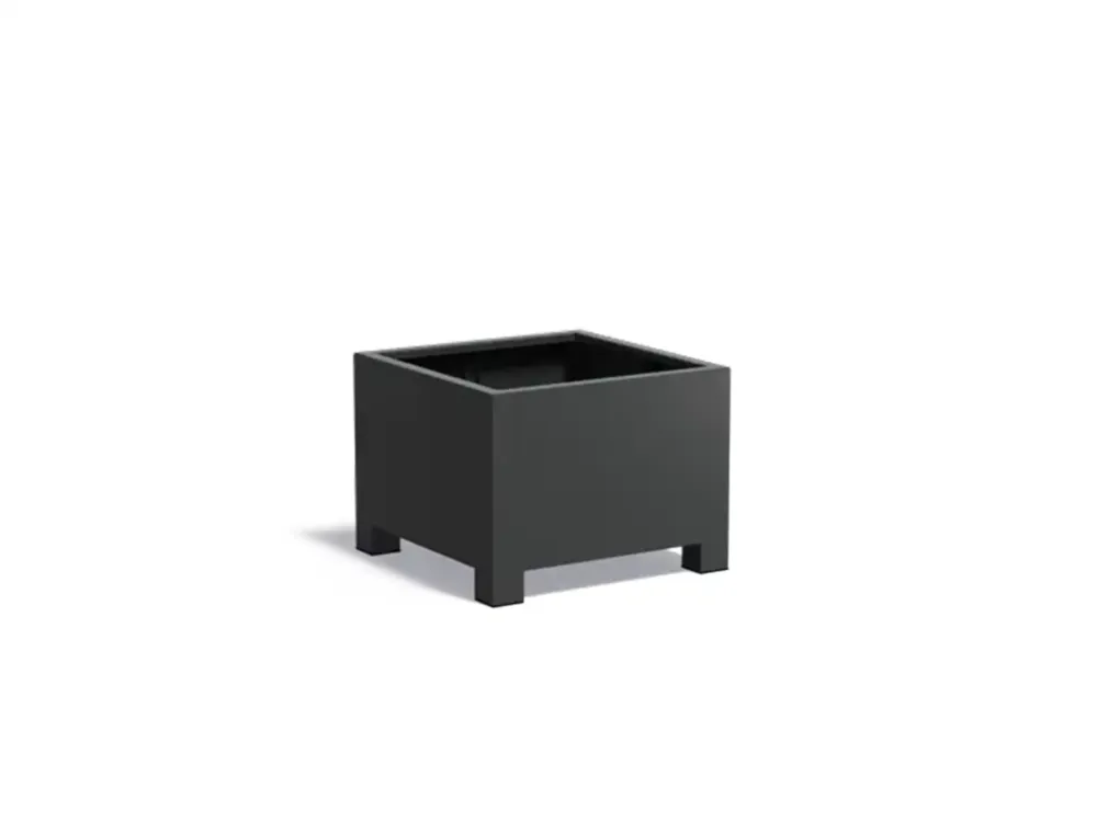 Adezz Carrez Aluminium Plantenbak met Poten Vierkant 80 x 80 x 60 cm Zwartgrijs Meest Verkocht