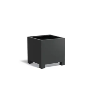 Adezz Carrez Aluminium Plantenbak met Poten Vierkant 70 x 70 x 70 cm Zwartgrijs Dagaanbieding