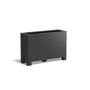 Adezz Carrez Aluminium Plantenbak met Poten Rechthoek 120 x 40 x 80 cm Zwartgrijs Express Levering