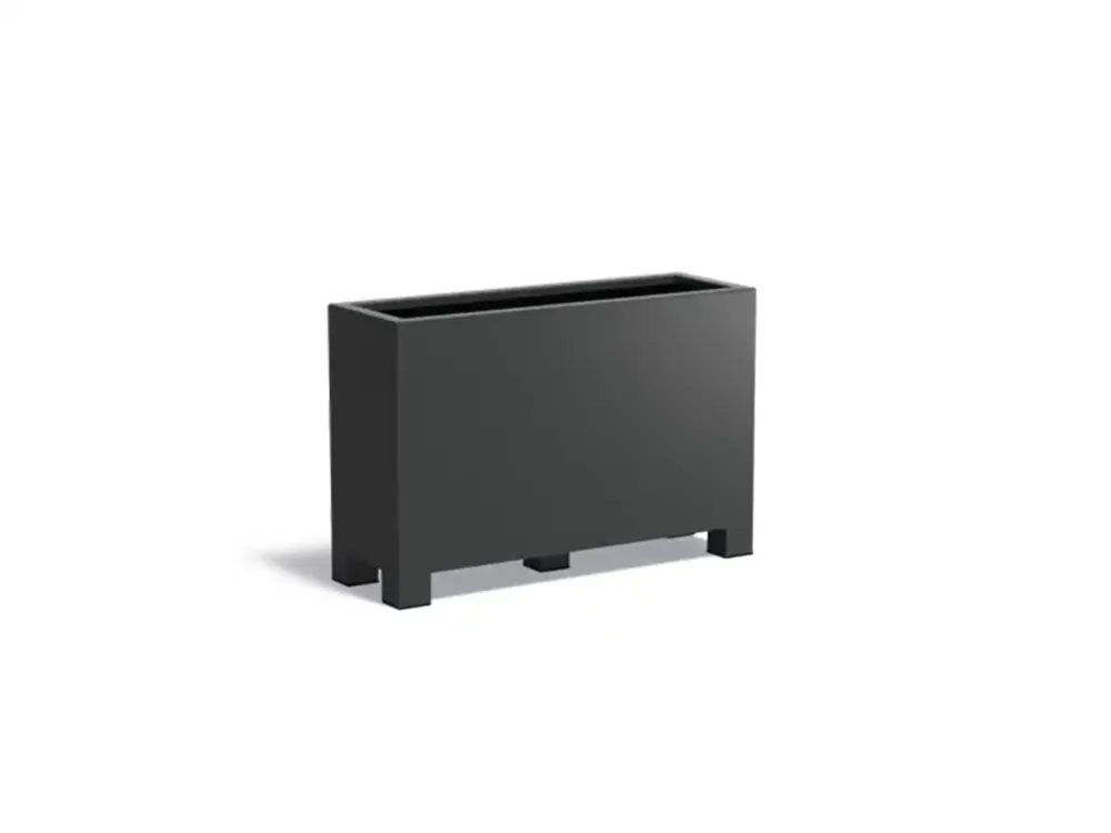 Adezz Carrez Aluminium Plantenbak met Poten Rechthoek 120 x 40 x 80 cm Zwartgrijs Express Levering