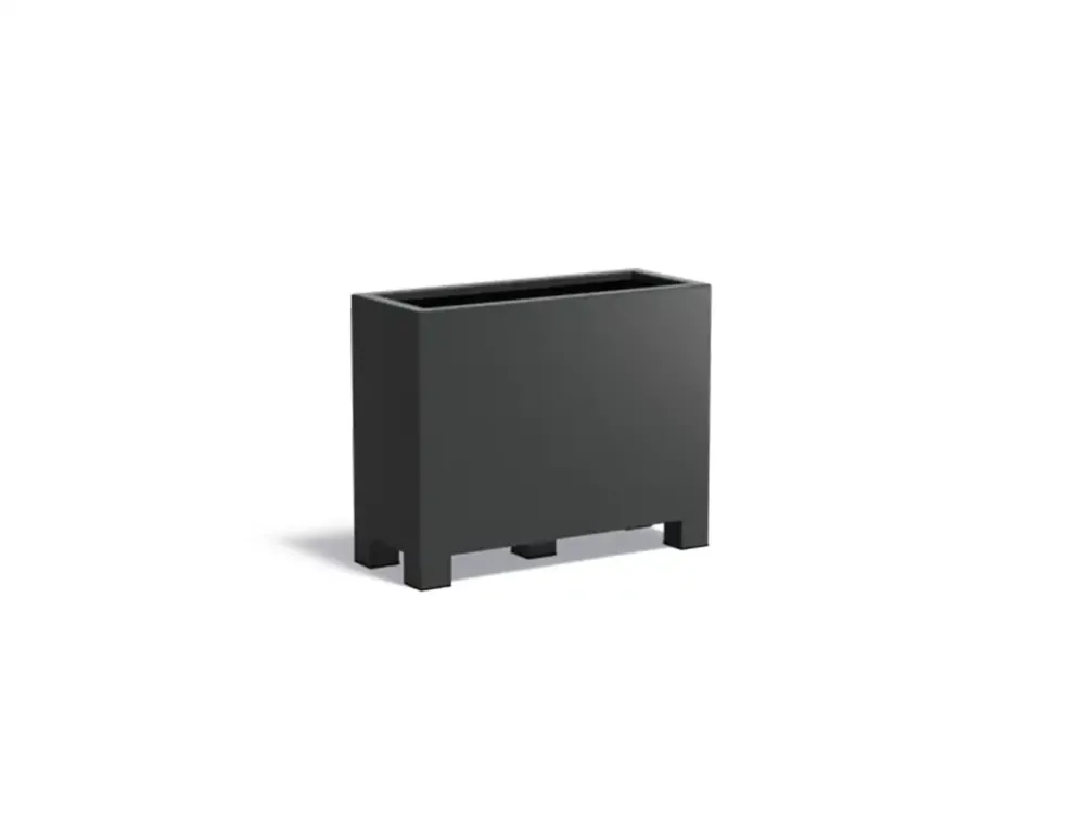Hete Deal Adezz Carrez Aluminium Plantenbak met Poten Rechthoek 100 x 40 x 80 cm Zwartgrijs