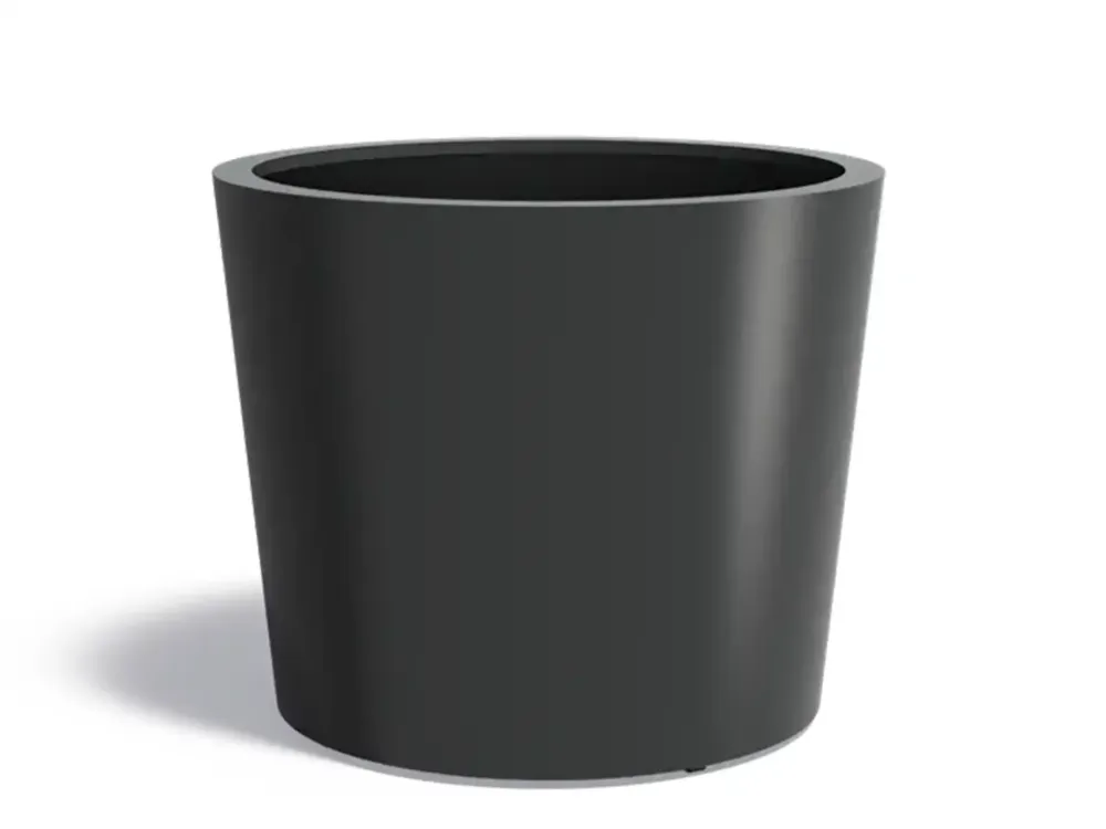 Beste Prijs Adezz Conic Aluminium Plantenbak Rond 120 x 120 x 100 cm Zwartgrijs