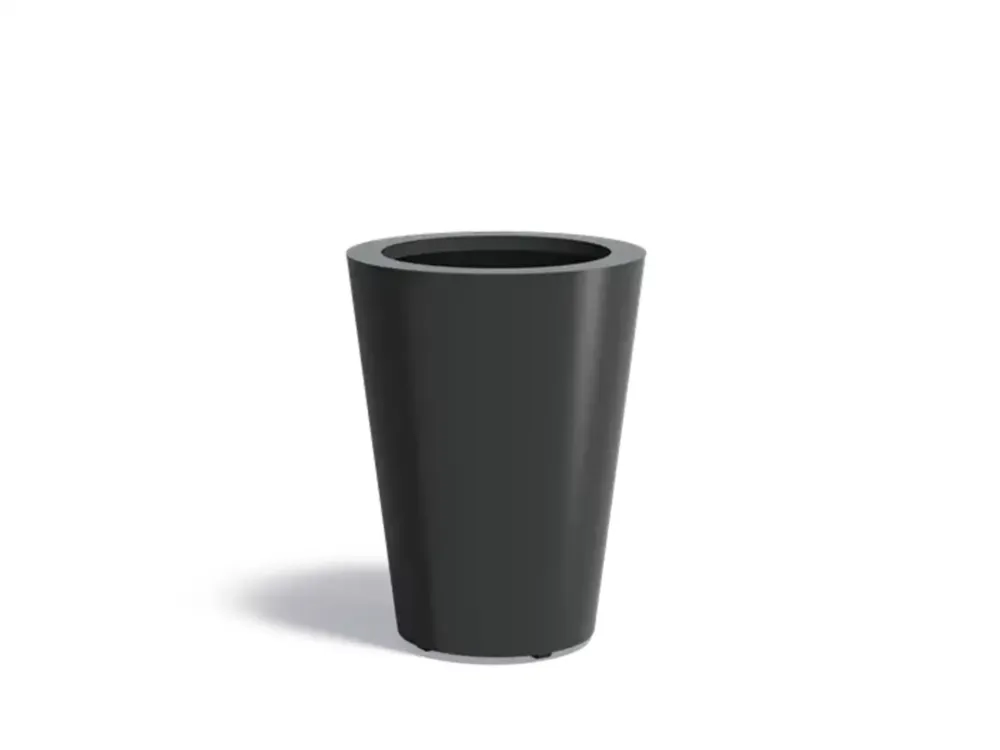 Adezz Conic Aluminium Plantenbak Rond 60 x 60 x 80 cm Zwartgrijs Gratis Retour