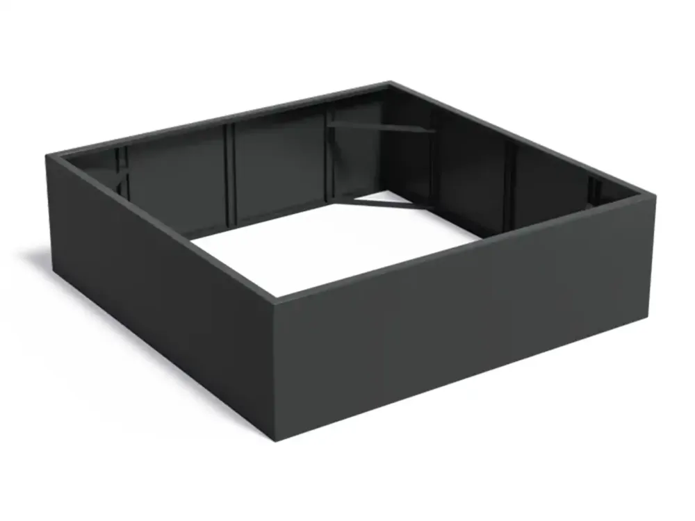 Adezz Carrez Aluminium Plantenbak Vierkant zonder Bodem 200 x 200 x 60 cm Zwartgrijs Beperkt Aanbod