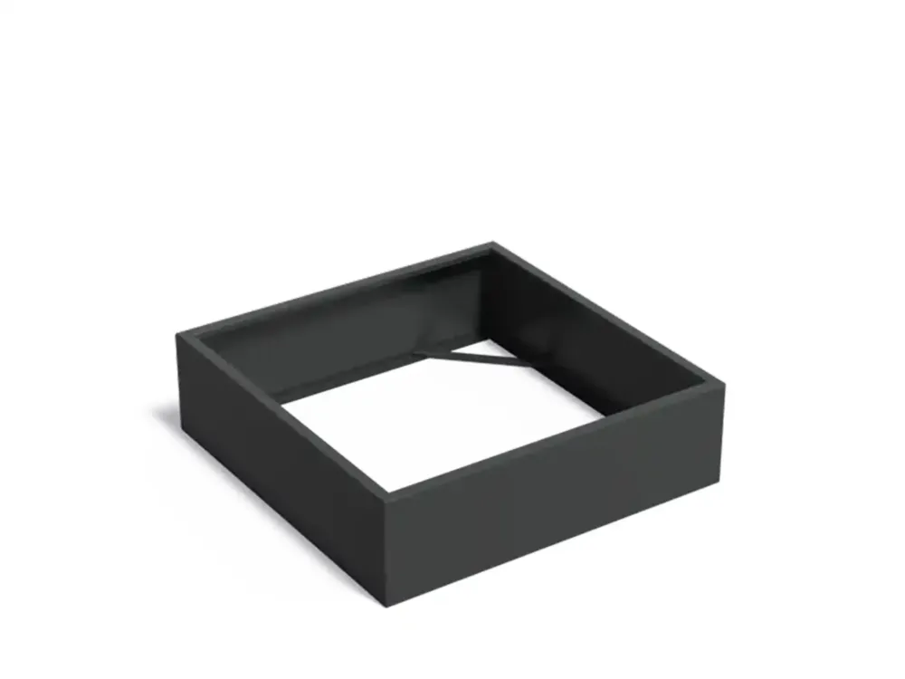 Gereduceerde Prijs Adezz Carrez Aluminium Plantenbak Vierkant zonder Bodem 140 x 140 x 40 cm Zwartgrijs