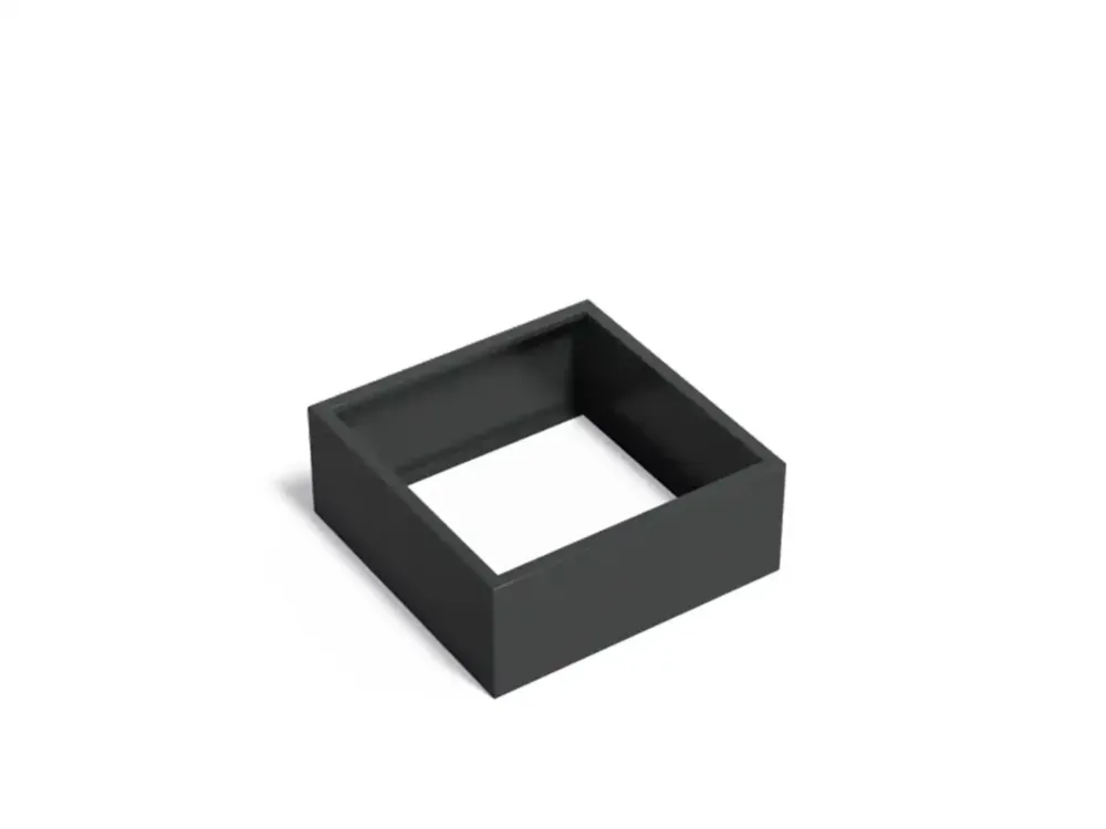 Adezz Carrez Aluminium Plantenbak Vierkant zonder Bodem 100 x 100 x 40 cm Zwartgrijs Direct Verzonden