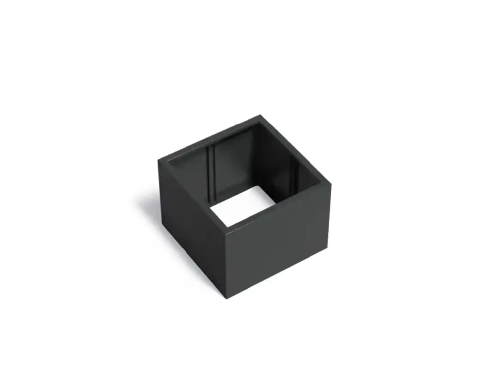Korting Adezz Carrez Aluminium Plantenbak Vierkant zonder Bodem 80 x 80 x 60 cm Zwartgrijs