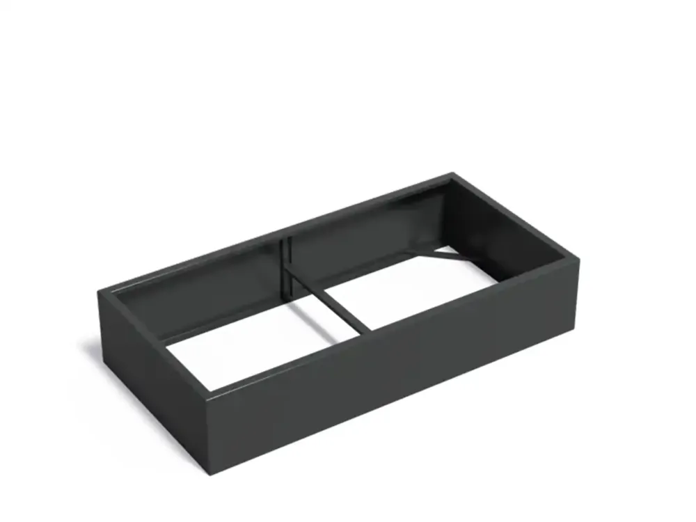 Betaalbaar Adezz Carrez Aluminium Plantenbak Rechthoek zonder Bodem 200 x 100 x 40 cm Zwartgrijs
