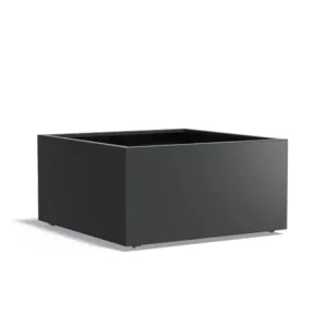Adezz Carrez Aluminium Plantenbak Vierkant met Wielen 120 x 120 x 60 cm Zwartgrijs Speciale Aanbieding