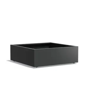 Adezz Carrez Aluminium Plantenbak Vierkant met Wielen 120 x 120 x 40 cm Zwartgrijs Rechtstreeks Van De Fabrikant