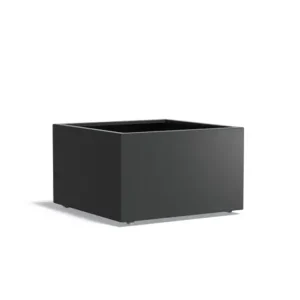 Adezz Carrez Aluminium Plantenbak Vierkant met Wielen 100 x 100 x 60 cm Zwartgrijs Gratis Retour