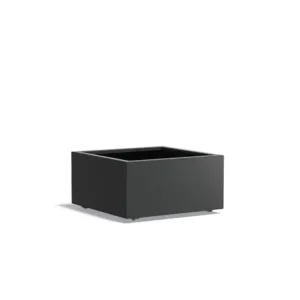 Adezz Carrez Aluminium Plantenbak Vierkant met Wielen 80 x 80 x 40 cm Zwartgrijs Premium
