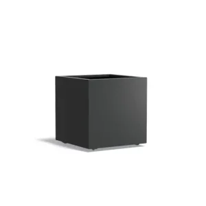 Betrouwbaar Adezz Carrez Aluminium Plantenbak Vierkant met Wielen 70 x 70 x 70 cm Zwartgrijs
