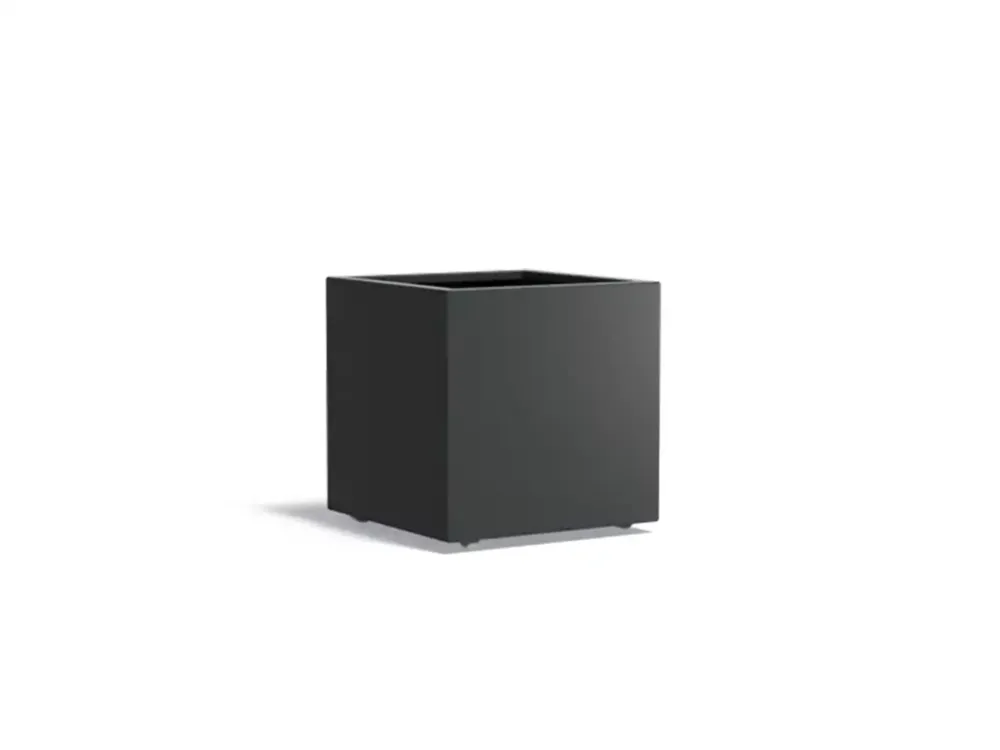 Betrouwbaar Adezz Carrez Aluminium Plantenbak Vierkant met Wielen 70 x 70 x 70 cm Zwartgrijs