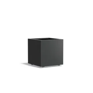 Adezz Carrez Aluminium Plantenbak Vierkant met Wielen 60 x 60 x 60 cm Zwartgrijs Seizoensaanbieding