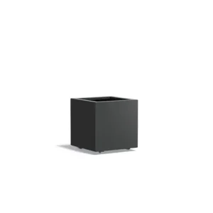 Hete Deal Adezz Carrez Aluminium Plantenbak Vierkant met Wielen 50 x 50 x 50 cm Zwartgrijs