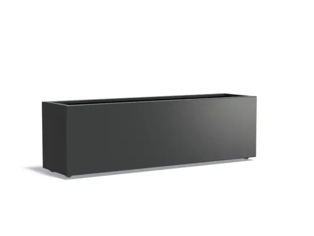 Adezz Carrez Aluminium Plantenbak Rechthoek met Wielen 200 x 50 x 60 cm Zwartgrijs Beperkt Aanbod