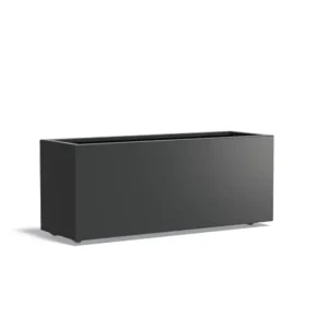 Gereduceerde Prijs Adezz Carrez Aluminium Plantenbak Rechthoek met Wielen 150 x 50 x 60 cm Zwartgrijs