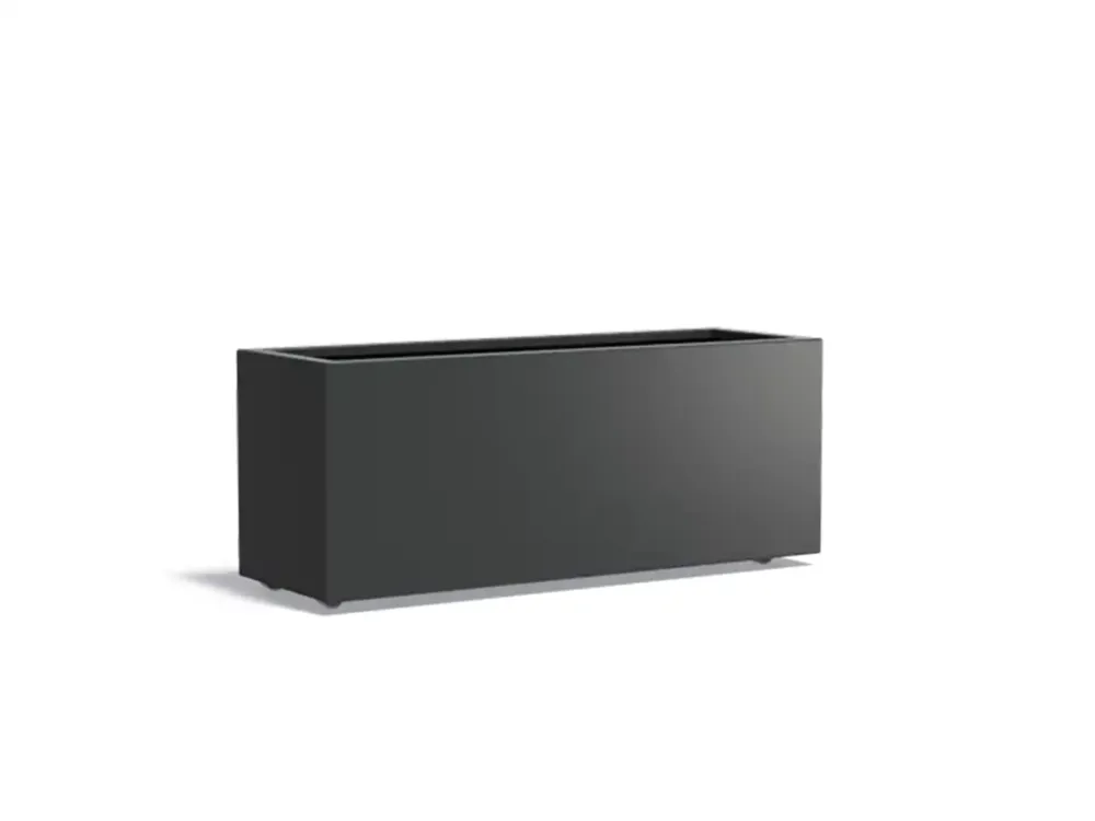 Gereduceerde Prijs Adezz Carrez Aluminium Plantenbak Rechthoek met Wielen 150 x 50 x 60 cm Zwartgrijs