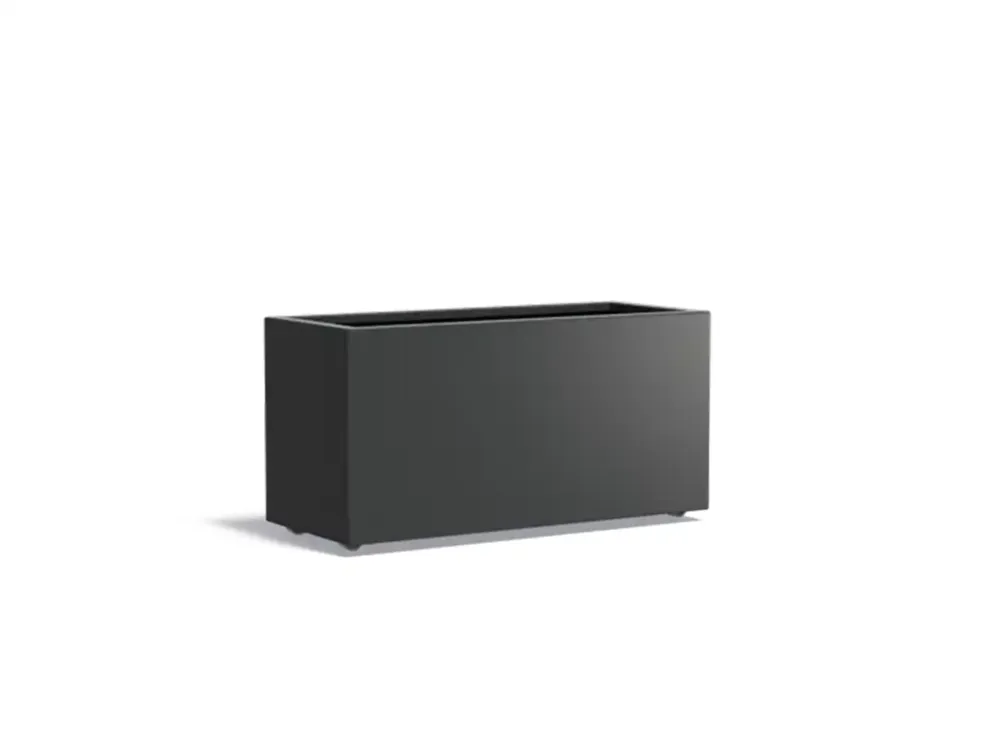 Weekendaanbieding Adezz Carrez Aluminium Plantenbak Rechthoek met Wielen 120 x 50 x 60 cm Zwartgrijs