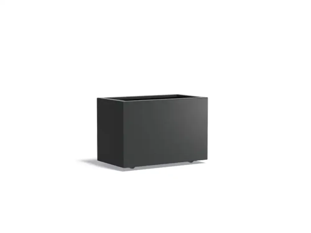 Adezz Carrez Aluminium Plantenbak Rechthoek met Wielen 90 x 50 x 60 cm Zwartgrijs Laatste Kans