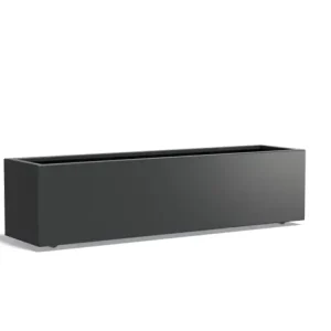 Betrouwbaar Adezz Carrez Aluminium Plantenbak Rechthoek met Wielen 200 x 50 x 50 cm Zwartgrijs