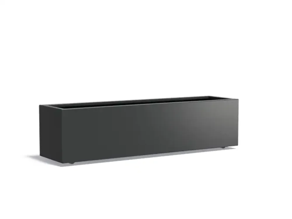 Betrouwbaar Adezz Carrez Aluminium Plantenbak Rechthoek met Wielen 200 x 50 x 50 cm Zwartgrijs