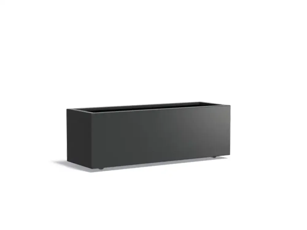 Must-Have Adezz Carrez Aluminium Plantenbak Rechthoek met Wielen 150 x 50 x 50 cm Zwartgrijs