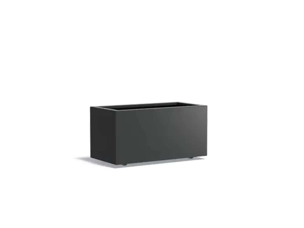 Adezz Carrez Aluminium Plantenbak Rechthoek met Wielen 100 x 50 x 50 cm Zwartgrijs Voordeelprijs