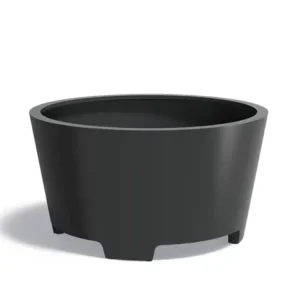 Adezz Conic Aluminium Plantenbak Rond met Poten 150 x 150 x 80 cm Zwartgrijs Snelle Levering