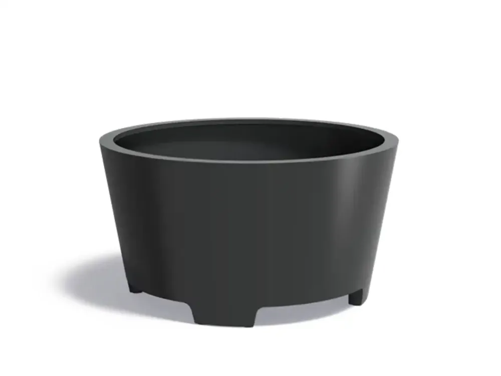 Adezz Conic Aluminium Plantenbak Rond met Poten 150 x 150 x 80 cm Zwartgrijs Snelle Levering