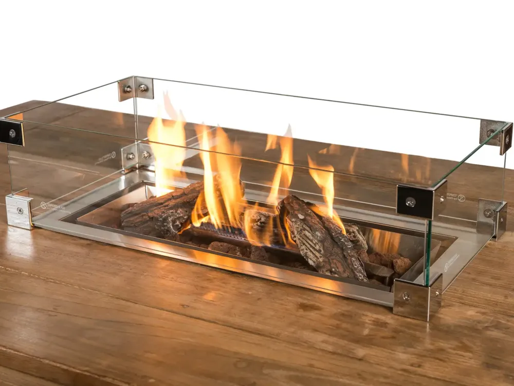Beperkt Aanbod Glasombouw 99 x 32 cm inbouwbrander rechthoek groot geschikt voor Happy Cocooning inbouwbrander