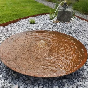 Korting GoFire Soho Waterschaal cortenstaal 70 cm - vogel drinkschaal - groot vogelbad tuin