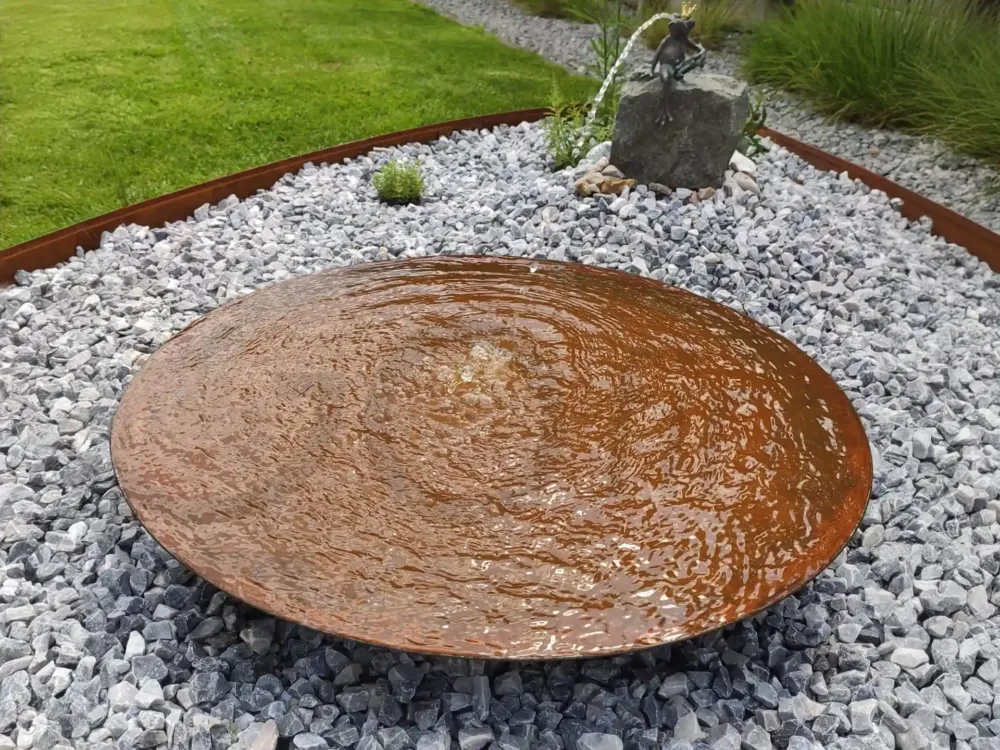 Korting GoFire Soho Waterschaal cortenstaal 70 cm - vogel drinkschaal - groot vogelbad tuin